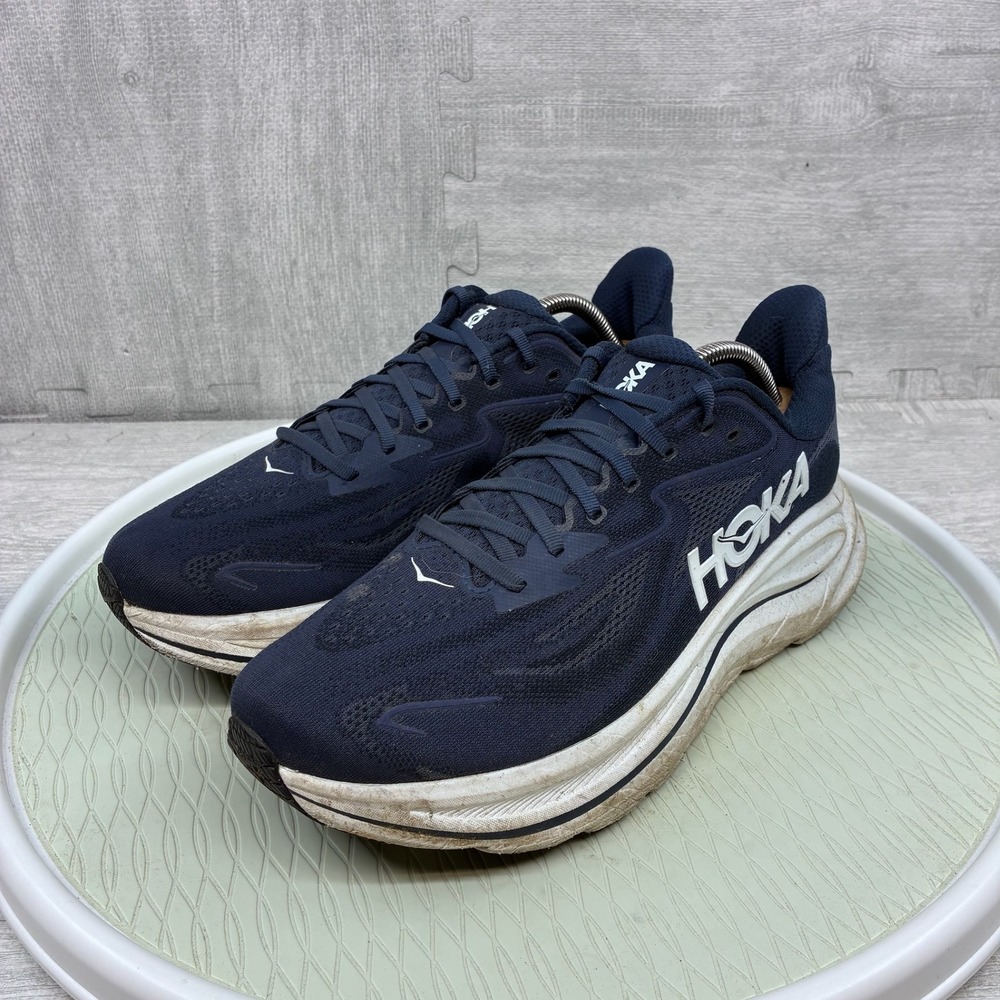 Hoka Clifton 10 Running Shoes Mens 11D Navy Mesh Athletic Sneakers 1162030 NWT